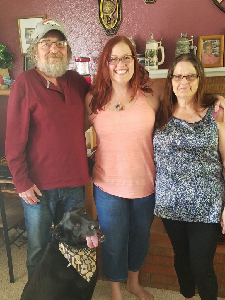 Shawna, mom, dad, dog